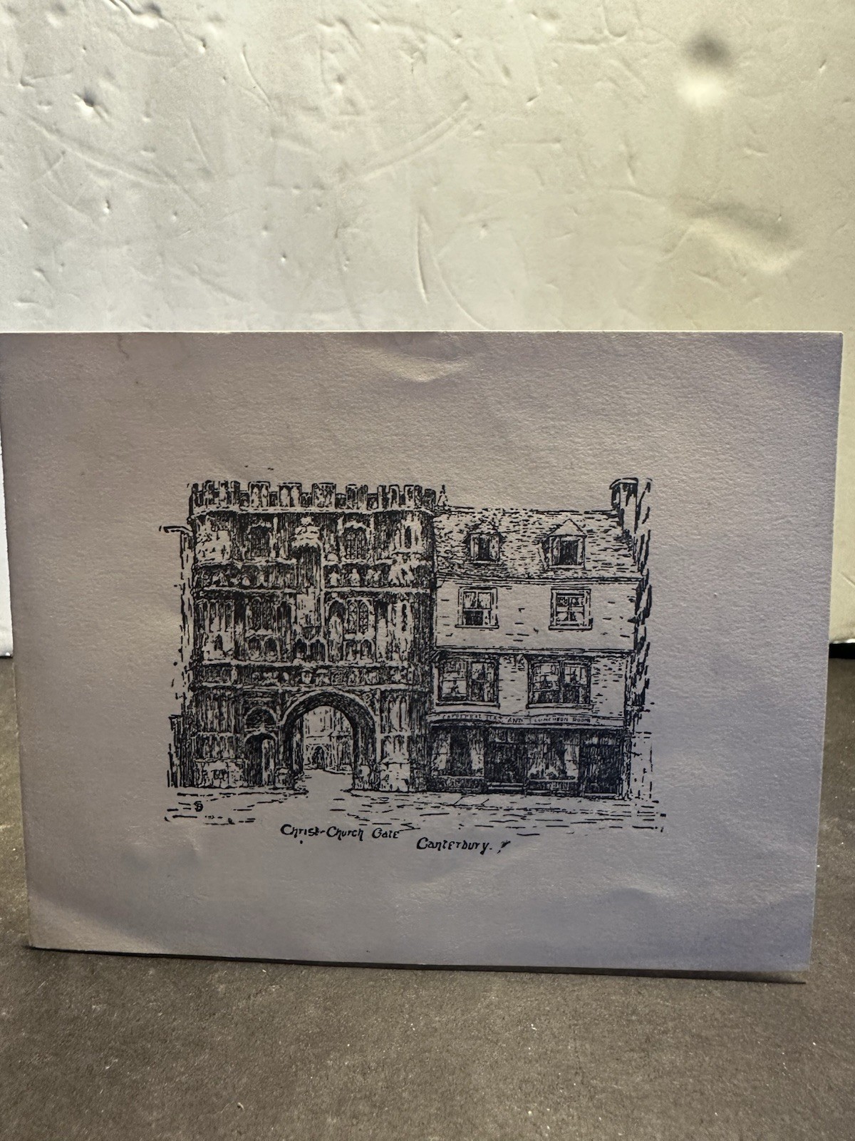 Vintage Canterbury England Christ Church Gate Handwritten Restaurant Menu Card