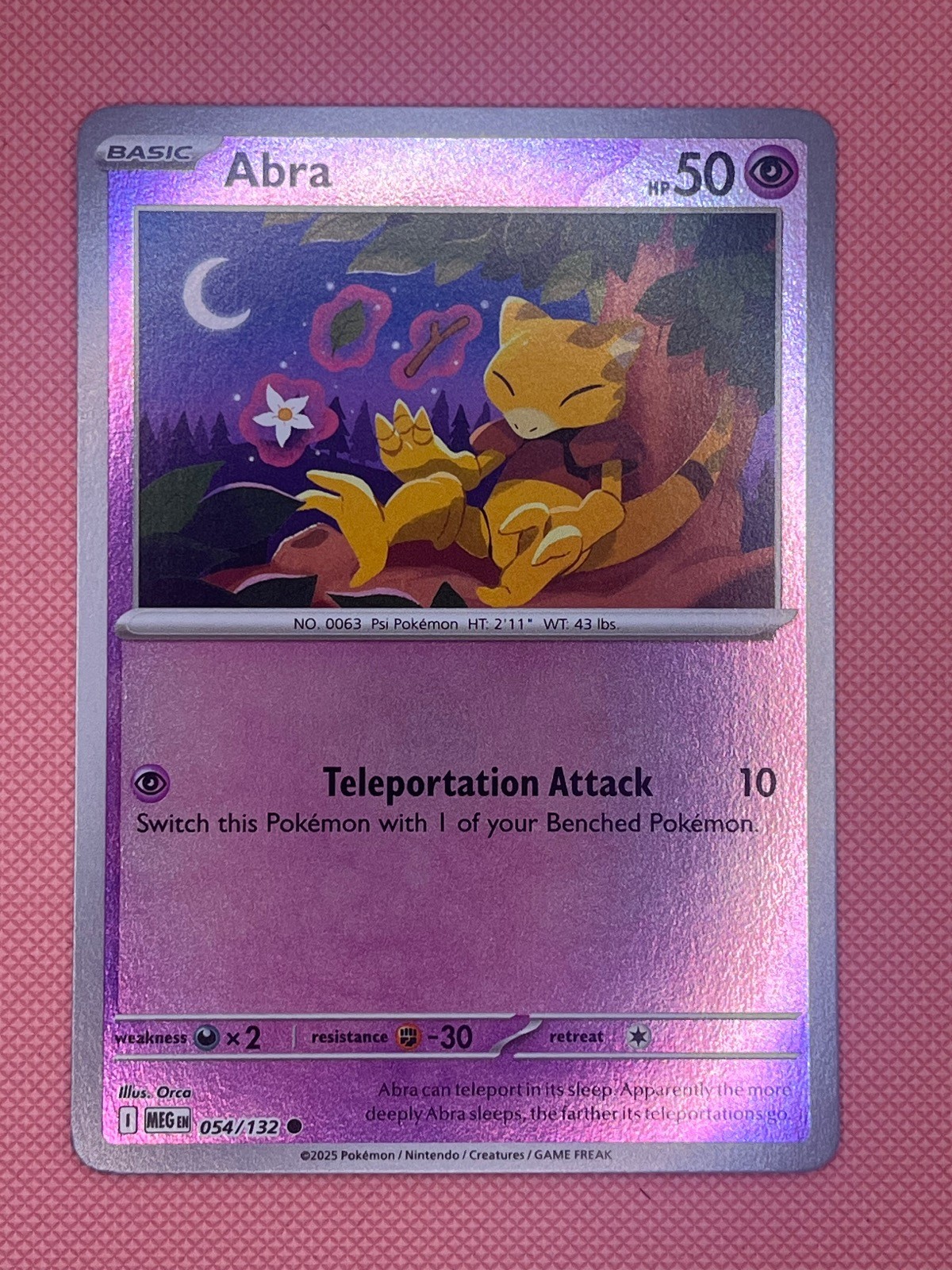 Abra 054/132 Common Mega Evolution Pokemon Reverse Holo Near Mint