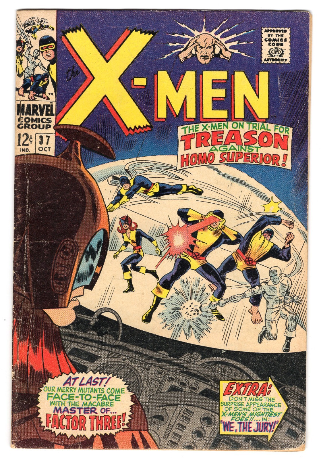 X-Men 37 1967 Marvel Comics VG+ 4.5 Marvel Girl Cyclops Beast Factor Three Blob