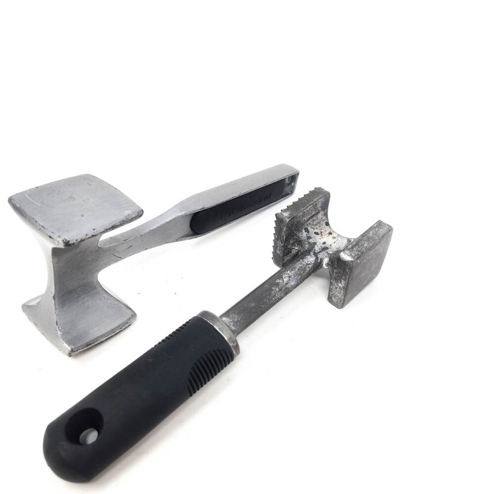 2 Pcs Metal Home Kitchen Meat Tenderizer, Gadget Set, 10 in Overall