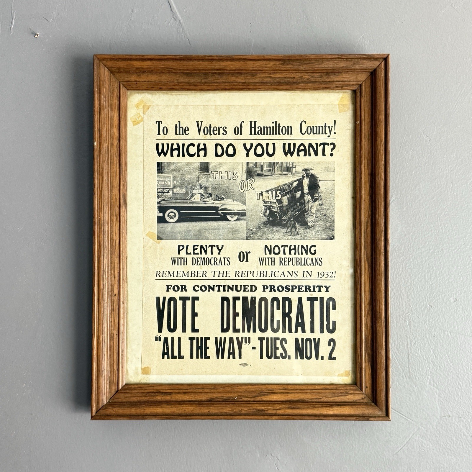 1948 Election Political broadside democratic party poster Hamilton Tennessee