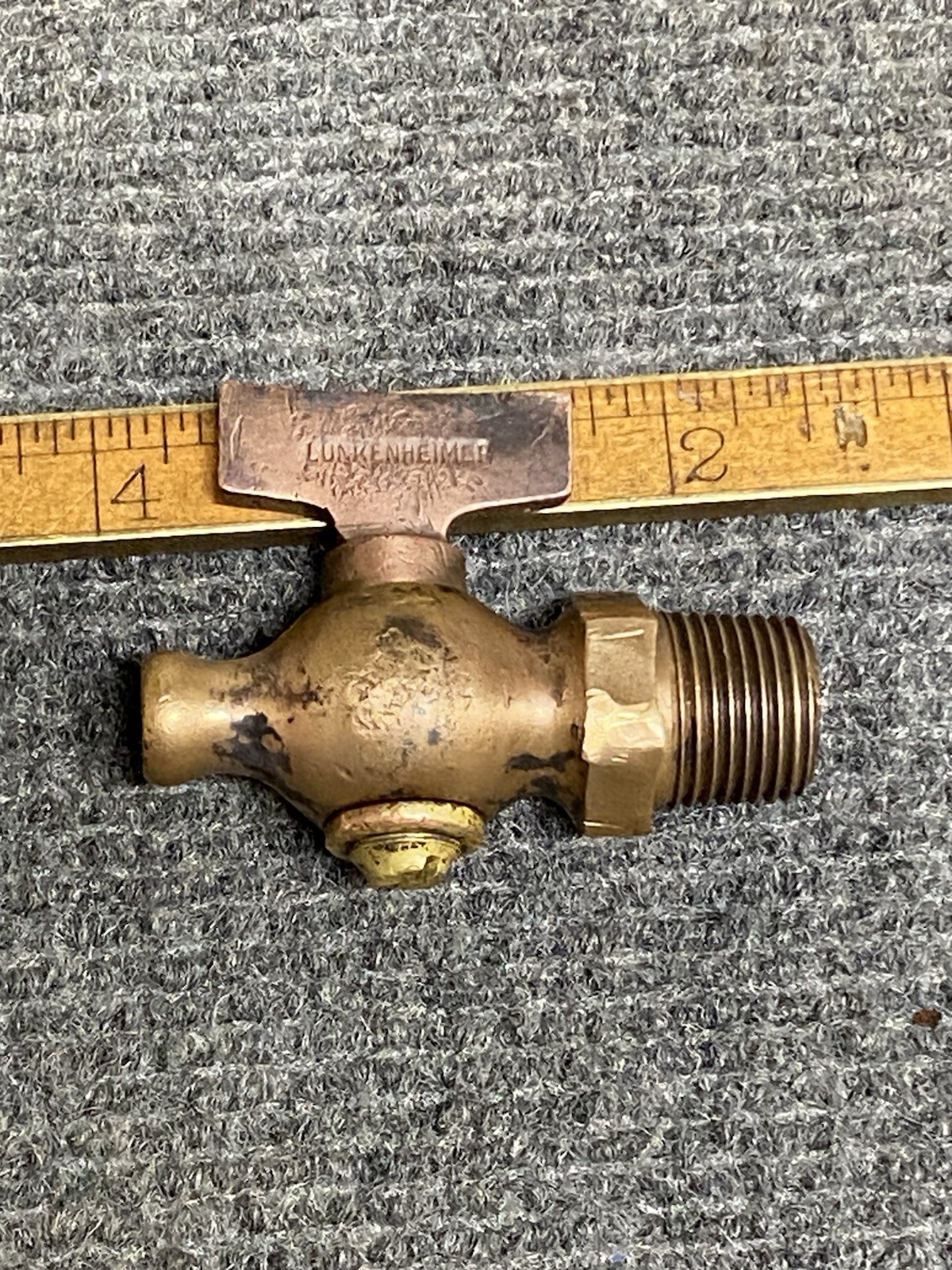 Vintage LUNKENHEIMER 1/2” NPT Brass Steam Valve, Drain Spout, Hit And Miss Vintage LUNKENHEIMER 1/2” NPT Brass Steam Valve, Drain Spout, Hit And Miss