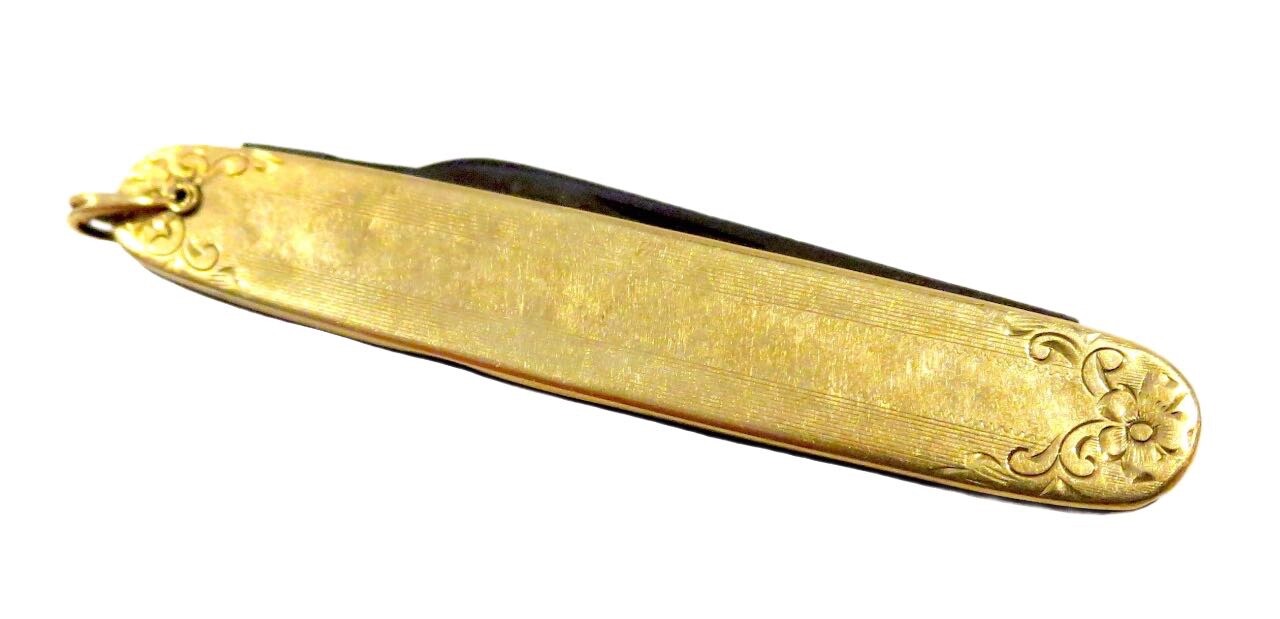 POCKET Knife 14K VINTAGE Engraved EMPIRE Winsted