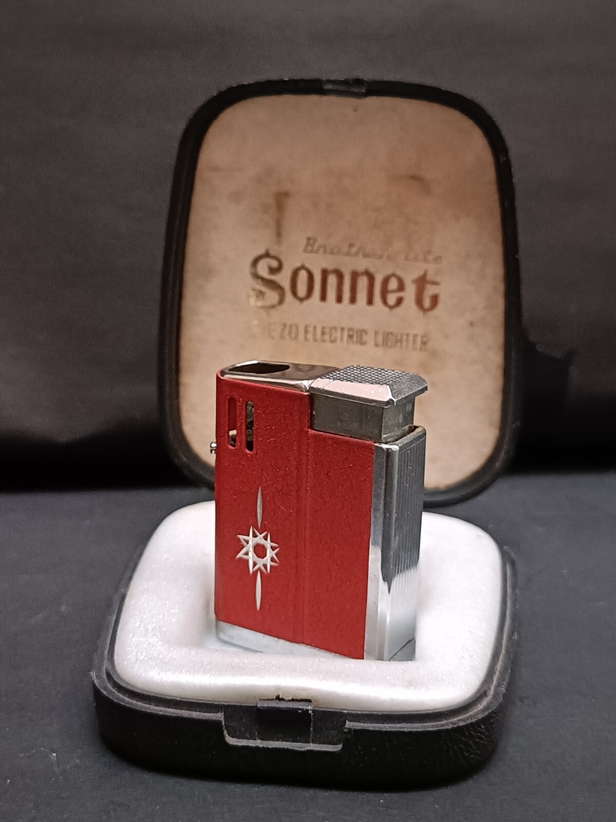 Vintage Brother-Lite Sonnet Pocket Cigarette Lighter With Original Box, Japan Vintage Brother-Lite Sonnet Pocket Cigarette Lighter With Original Box, Japan