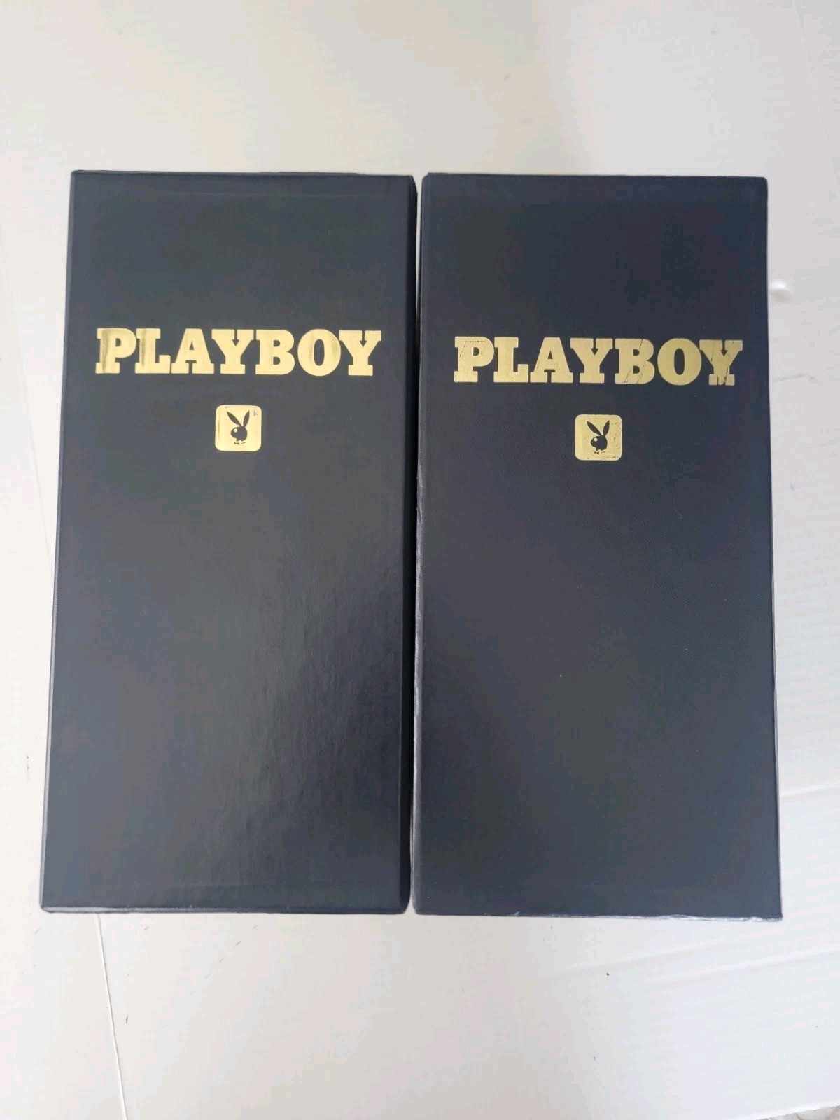Playboy Magazine Black Library Cases Boxes Set Lot Of Two Storage Slipcase
