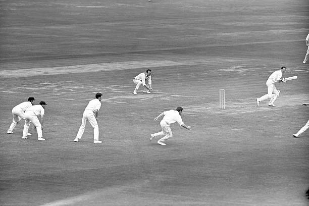 Middlesex's MJ Smith edges G Burgess down to the gulley where BA L- Old Photo