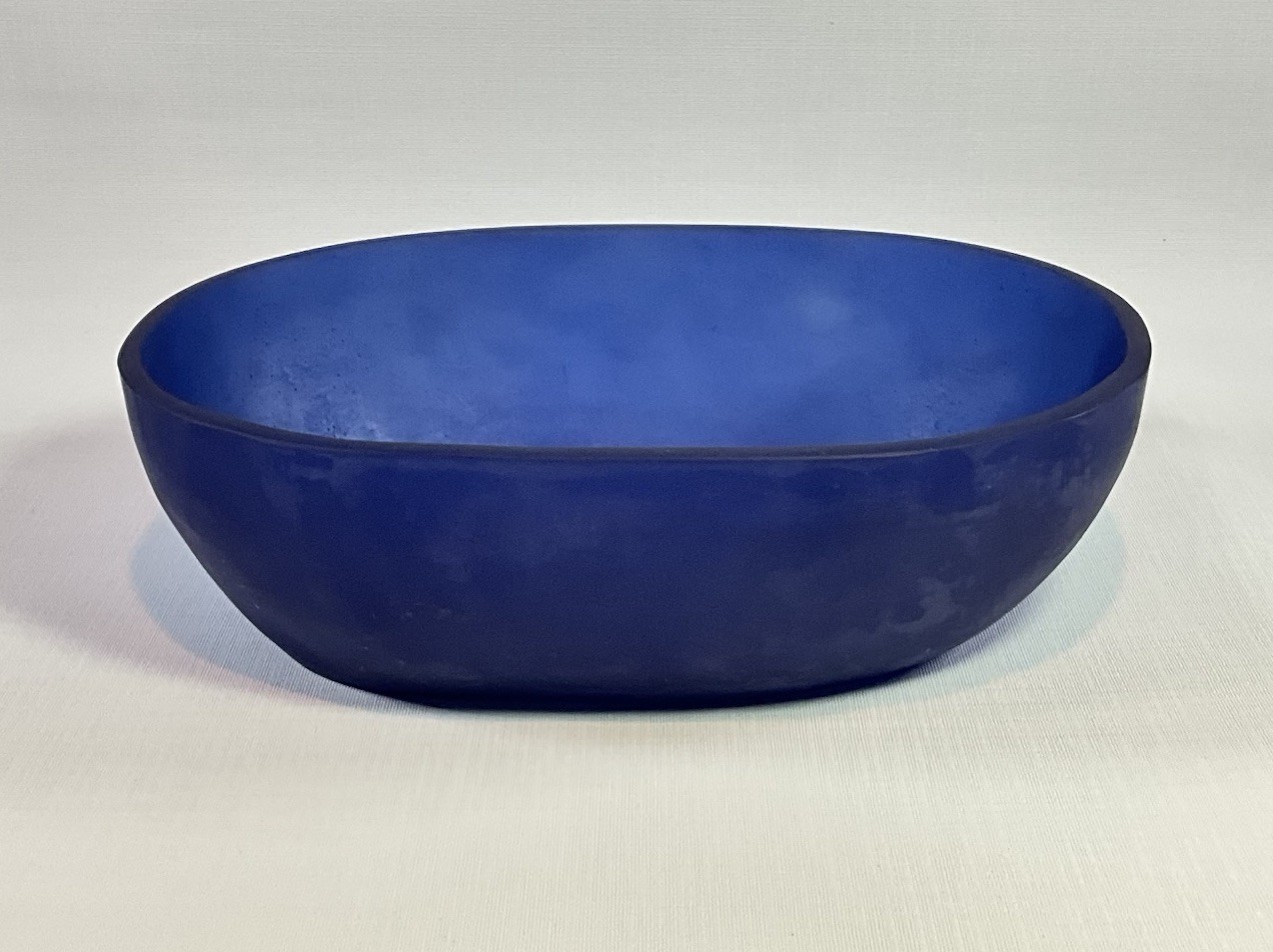 VTG Martha Sturdy Resin Art Cobalt Blue Oval Large Bowl 13.75\ VTG Martha Sturdy Resin Art Cobalt Blue Oval Large Bowl 13.75\