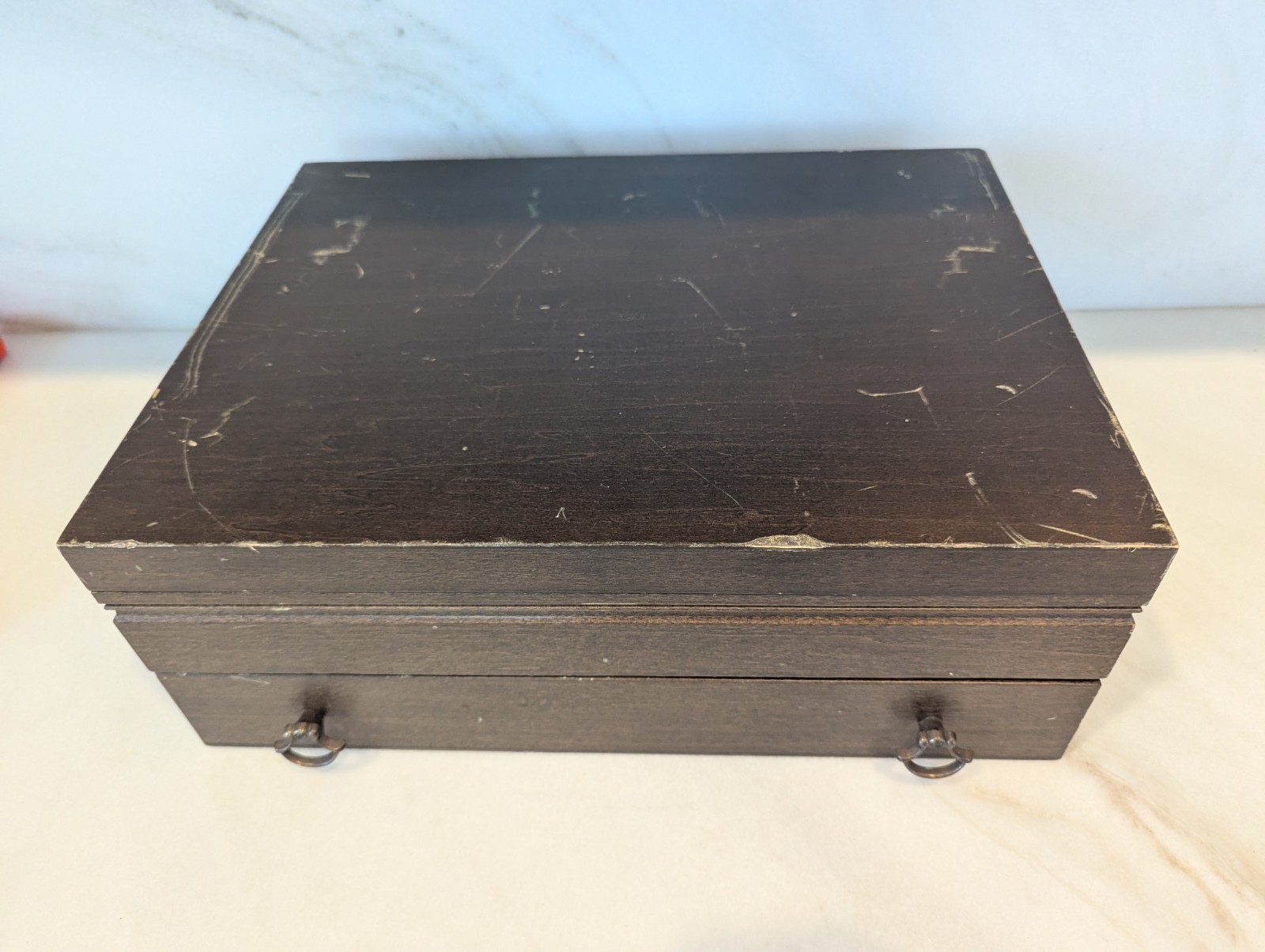 Wood Tarnish Resistant Silverware Flatware Storage Chest Box Wooden Drawer Case