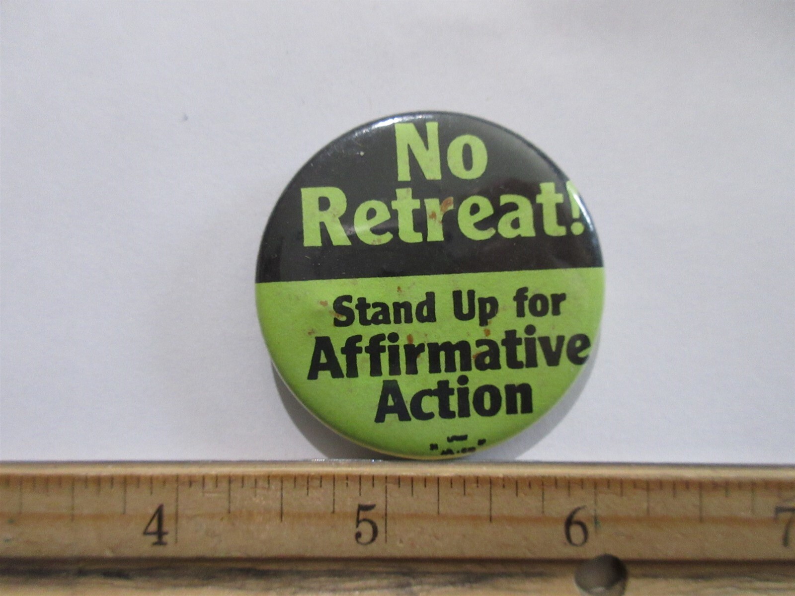 No Retreat Stand Up for Affirmative Action political button pin 1.75\