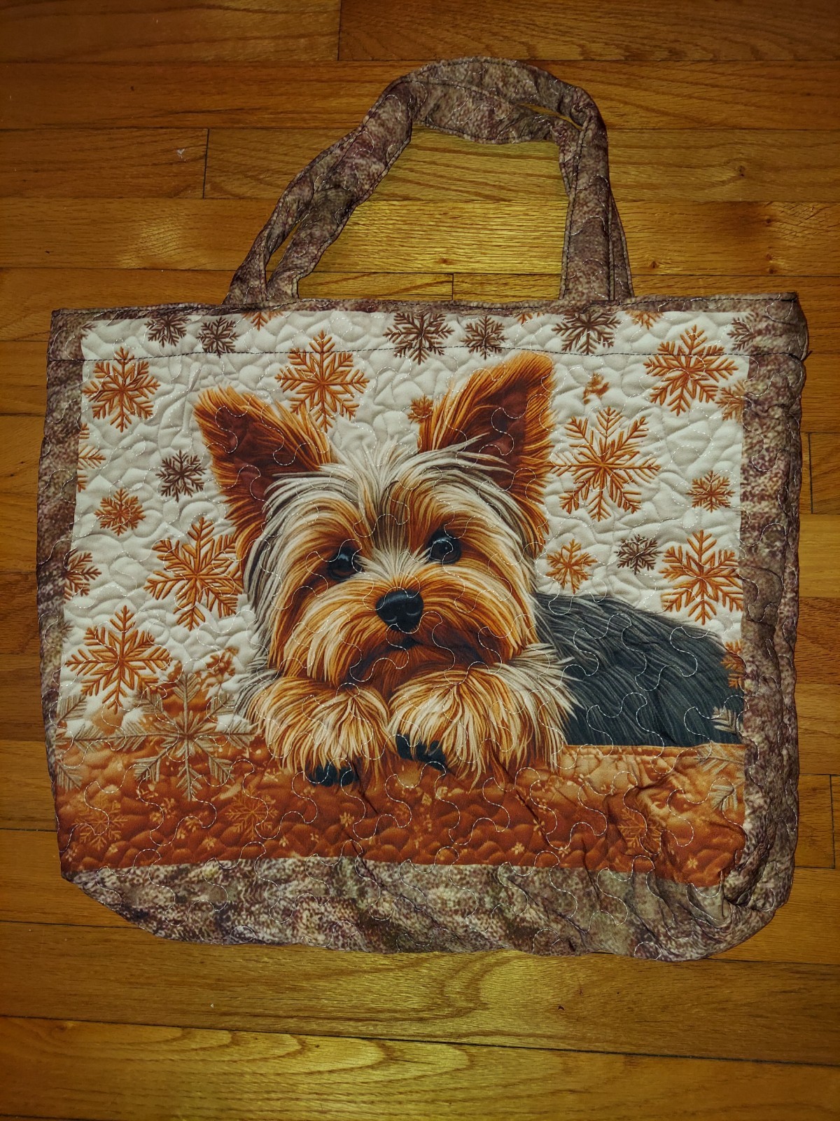 New Quilted Tote Purse Bag Yorkshire Terrier Yorkie Puppy Dog Cotton 