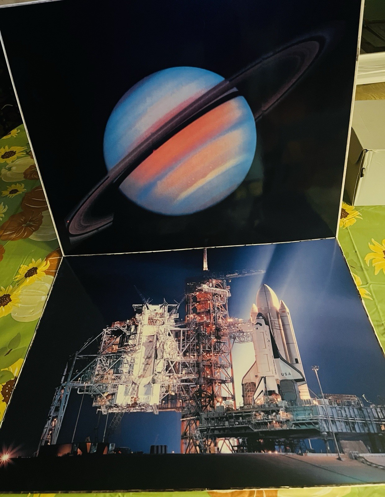 Vintage 1981 NASA Space Shuttle Saturn Laser Photo Art Prints Lot Impact NASA 