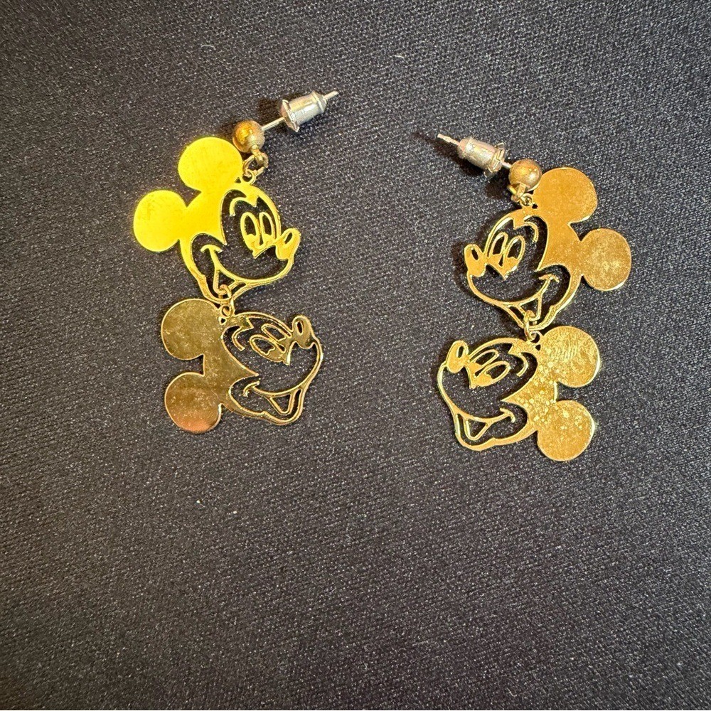 1980s Disney Vintage Gold Mickey Mouse Earrings from Disney Parks