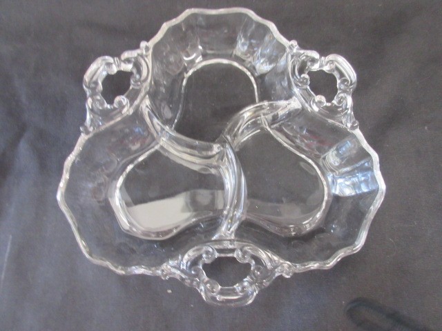 Fostoria Colony Triangular 3 Part Relish, 8