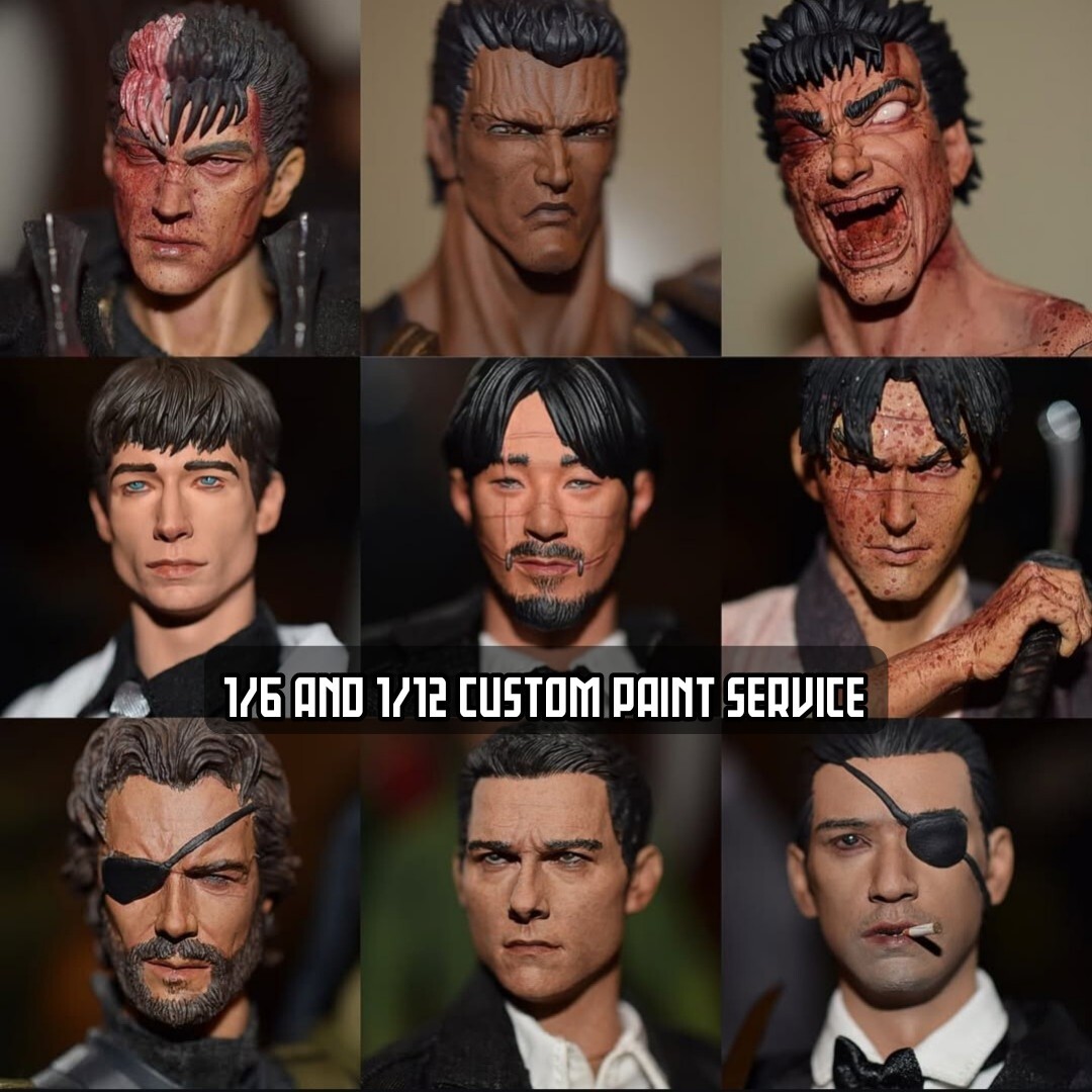1/6 And 1/12 Custom Head Sculpt Painting Service - Paint Unpainted Heads