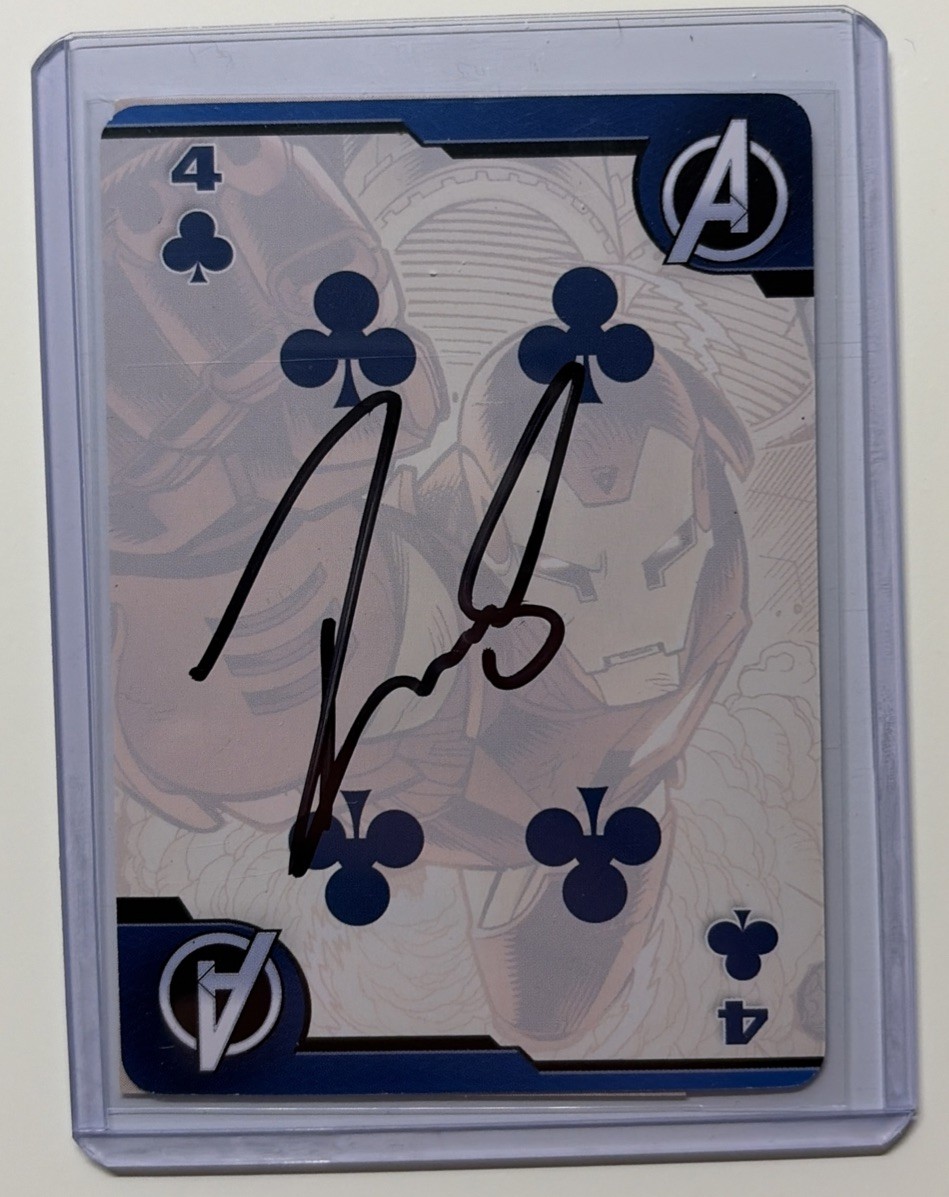 ROBERT DOWNEY JR Signed Card Autograph Iron Man/Avengers (Tony) AA COA Blue #2