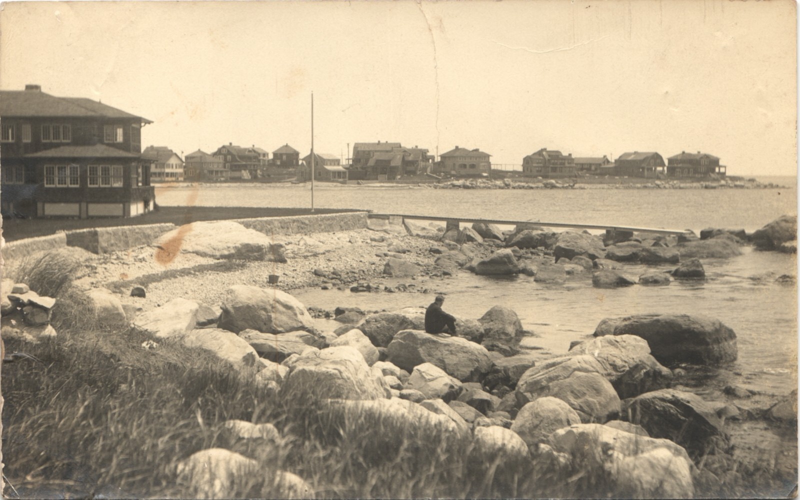 NARRAGANSETT BAY VIEW c1910 rhode island ri real photo postcard rppc ~crease NARRAGANSETT BAY VIEW c1910 rhode island ri real photo postcard rppc ~crease
