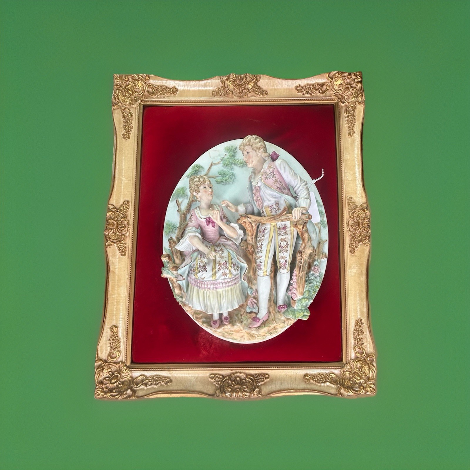 Victorian Antique Italian Capodimante Porcelain Bas Relief Victorian Antique Italian Capodimante Porcelain Bas Relief