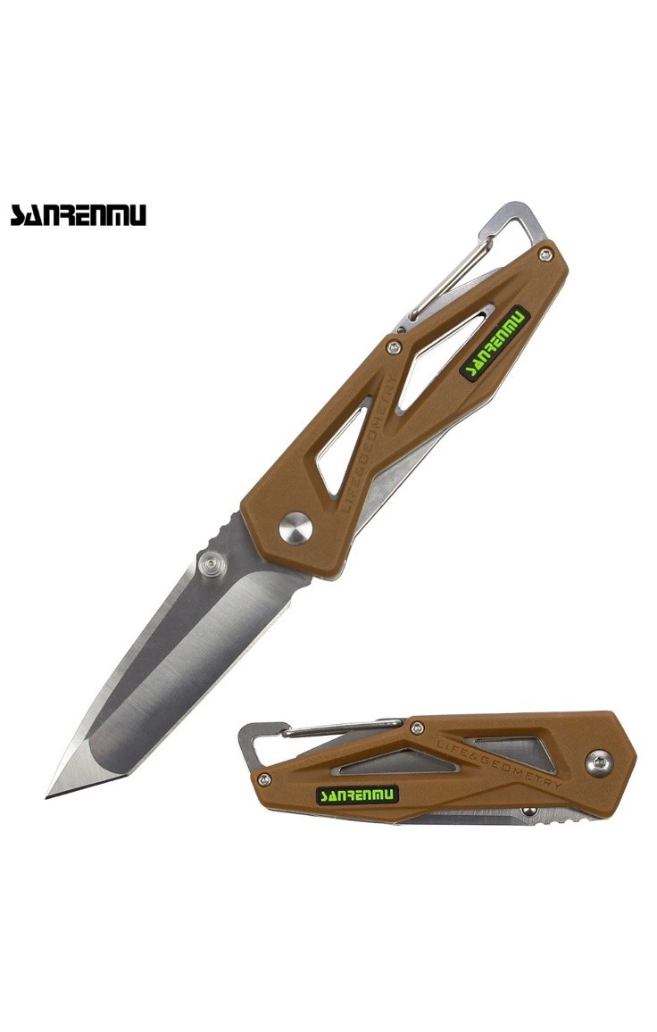Sanrenmu 7 Series Tanto Point Folding Knife- Coyote Lightweight Performance
