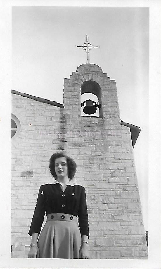 COLLEGE GIRL Vintage FOUND PHOTO Texas bw  Original Snapshot 04 4 O
