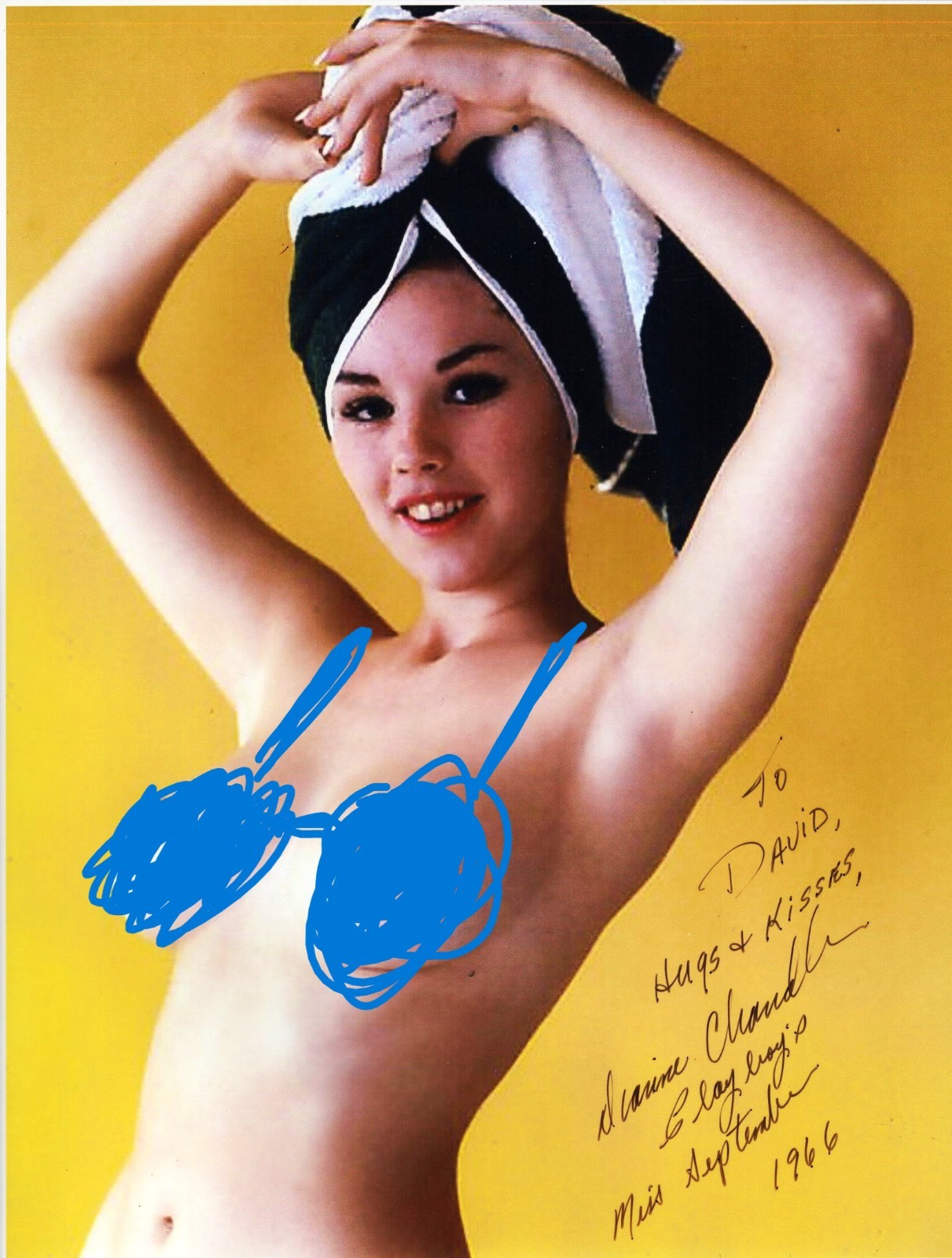DIANNE CHANDLER Signed Model & Actress 1966 Miss September 8.5x11 photo