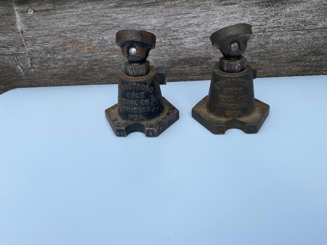 2 of Vintage Armstrong Bros Tool Co No. 2 Machinist Screw Leveling Jacks