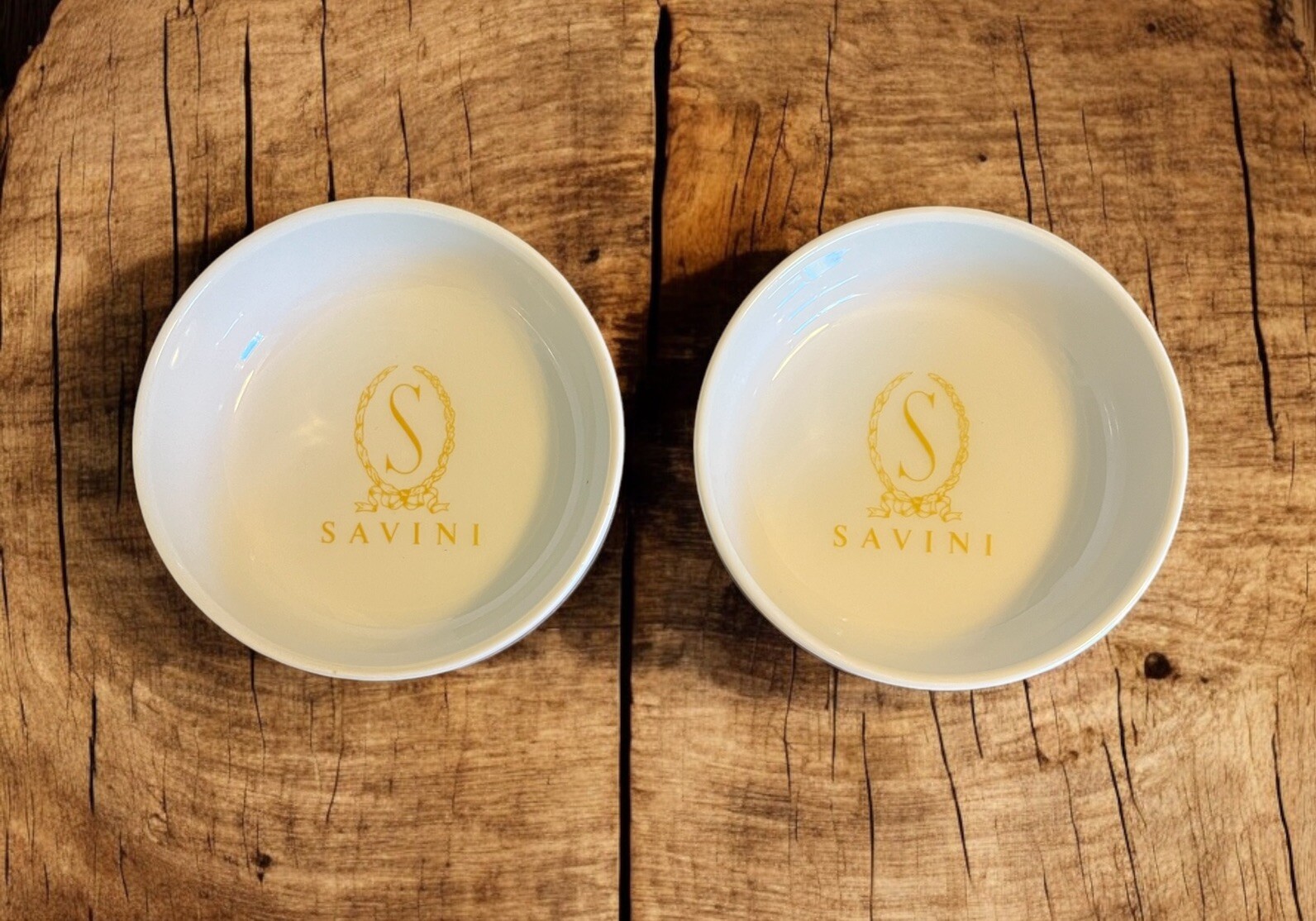 Vintage Savini Restaurant Milan Hotel Ashtray Trinket Dish Italy Milano Set Of 2