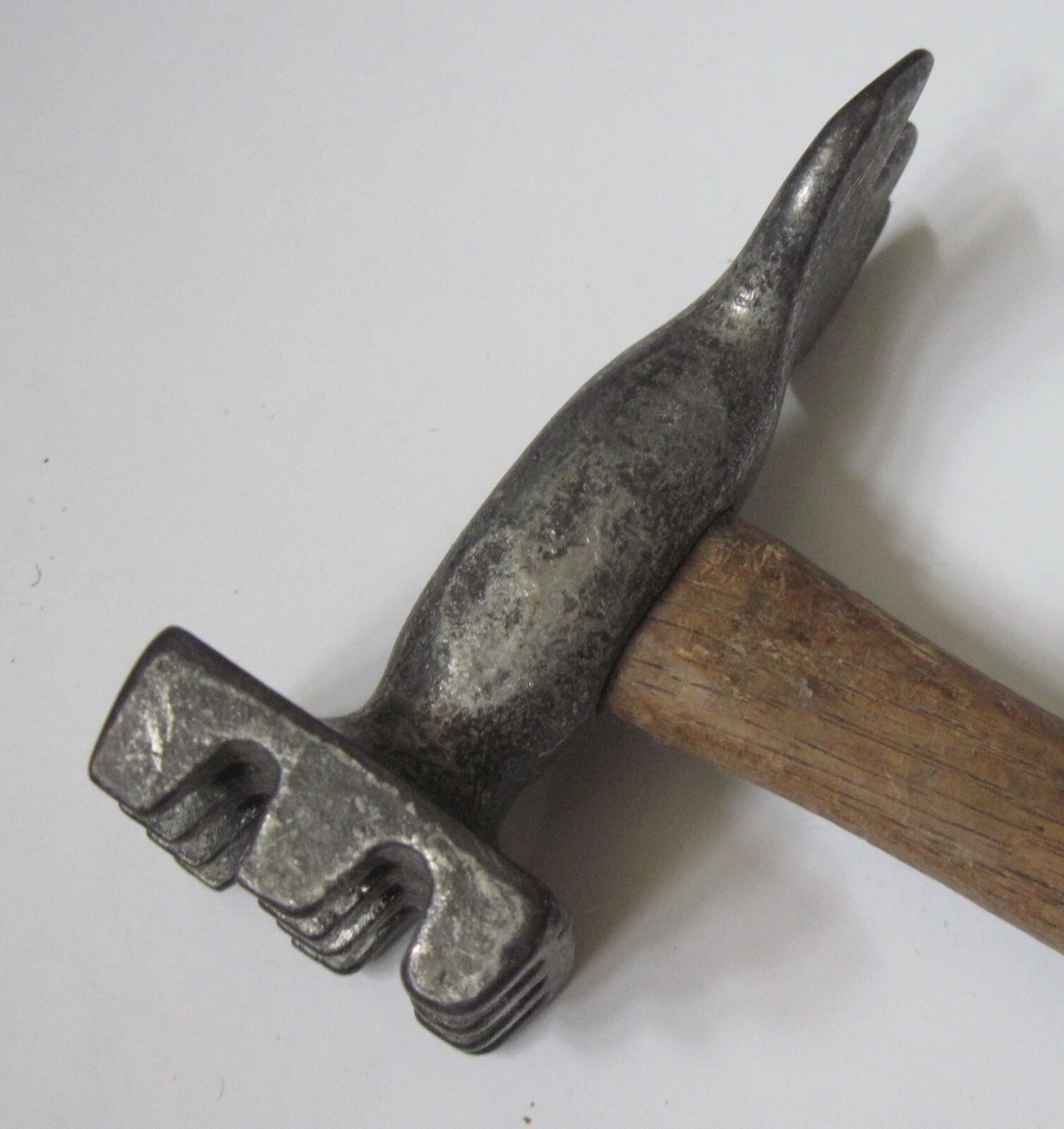 VINTAGE wood handled MEAT TENDERIZER + bone? 