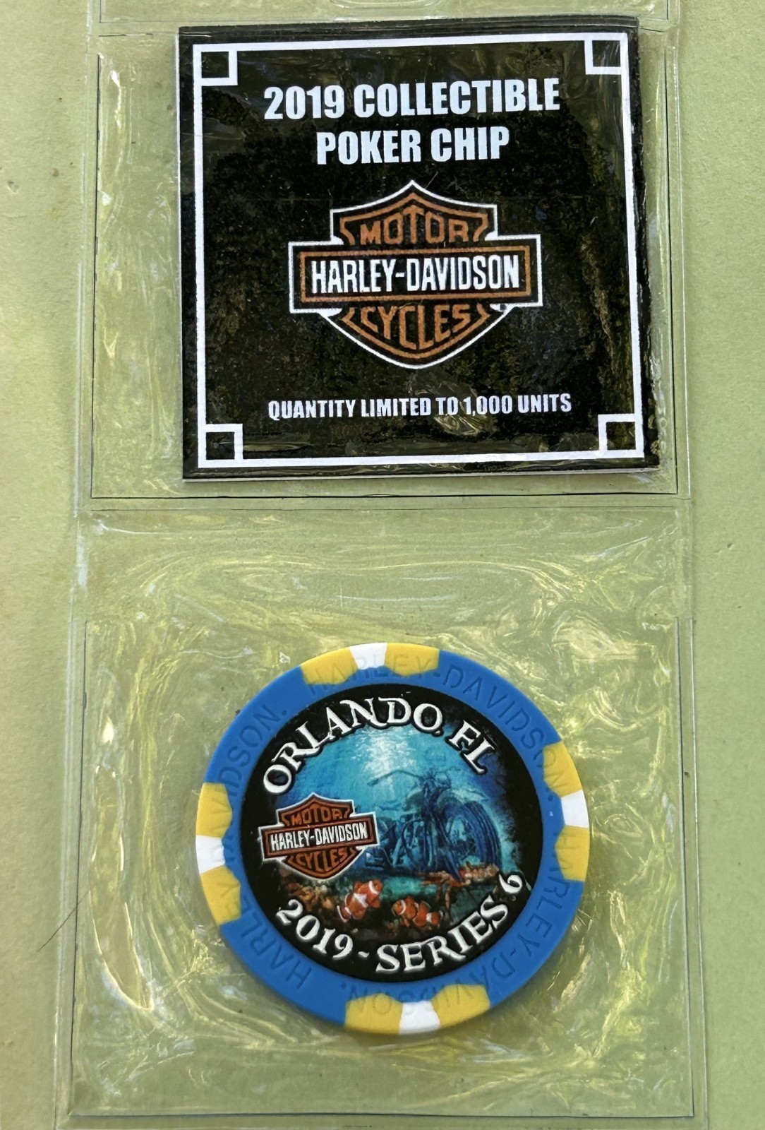 2019 Harley Davidson Wide Print Poker Chip Orlando HD in Forida  Series 6