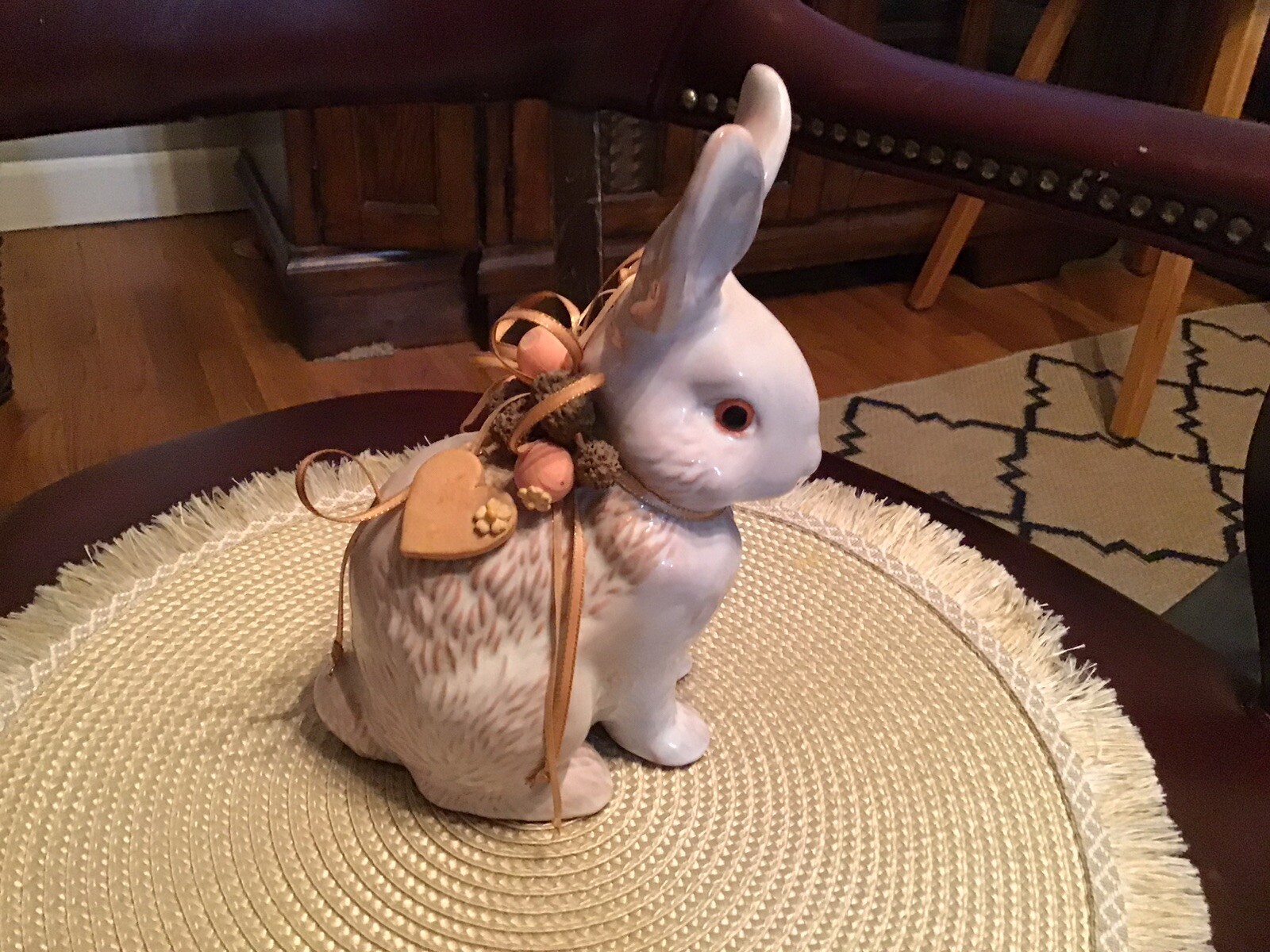 Vintage Tera Cotta Ceramic Glazed Decorated Rabbit By Raul