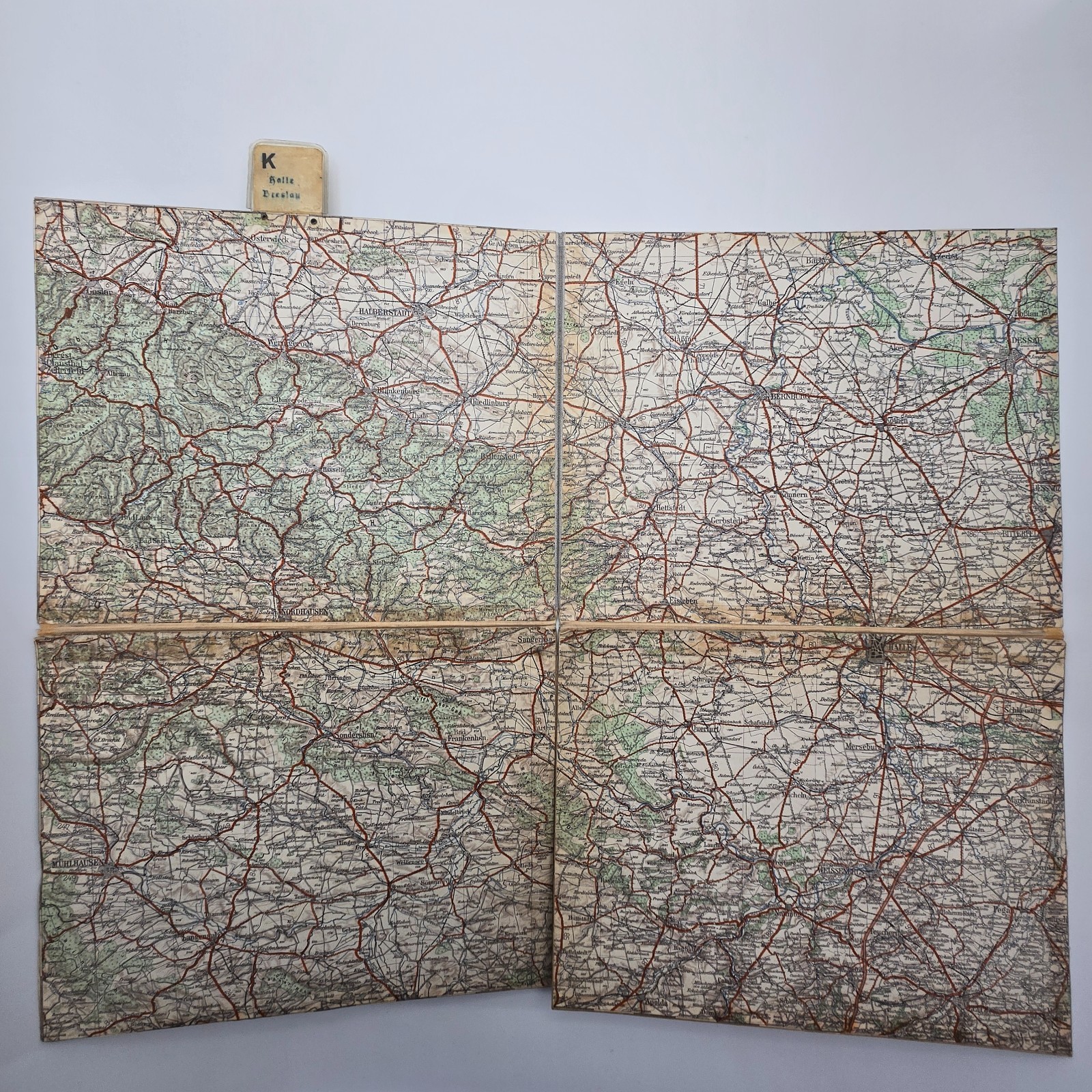 Original WW2 German Heereskarte Map HALLE–BRESLAU Linen-Backed 1:300k Grossblatt
