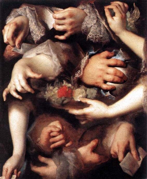 Oil painting Nicolas-De-Largilliere-Study-of-Hands-in oil on canvas