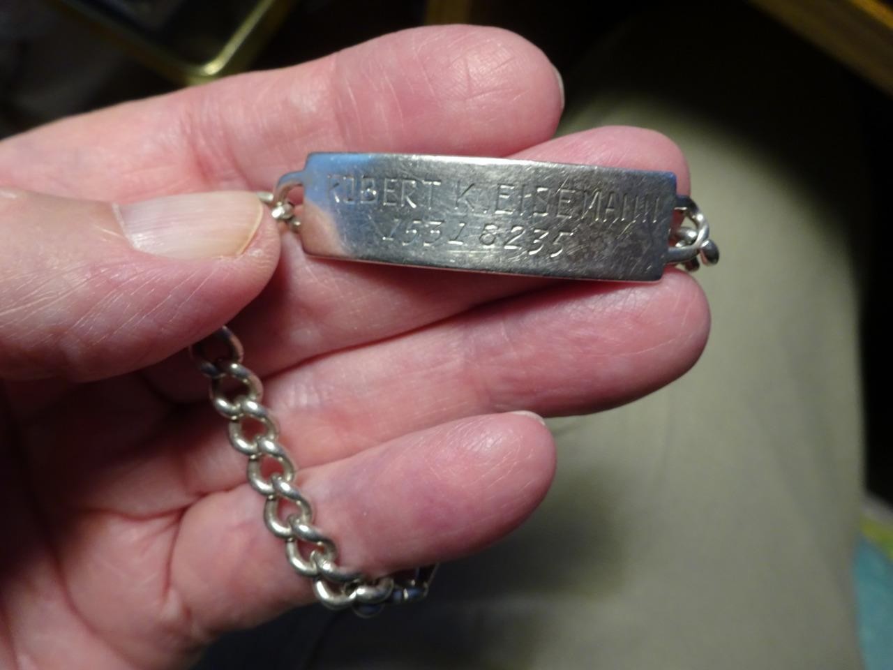 WWII ID STERLING SILVER SWEETHEART BRACELET \