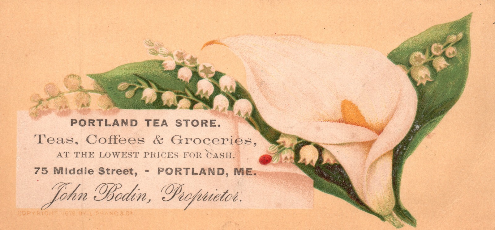 1880s-90s Portland Tea Store Teas Coffees & Groceries Maine John Bodin