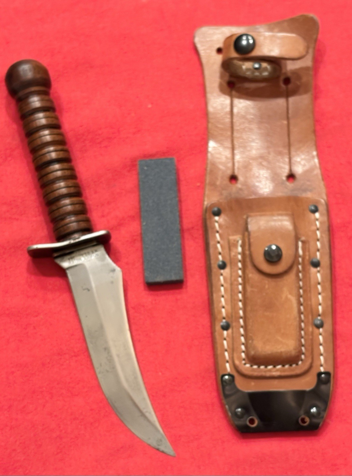 SCHRADE WALDEN N.Y. U.S.A. - 148 (1954-1973) - WOOD GRIP - JET PILOT SHEATH 