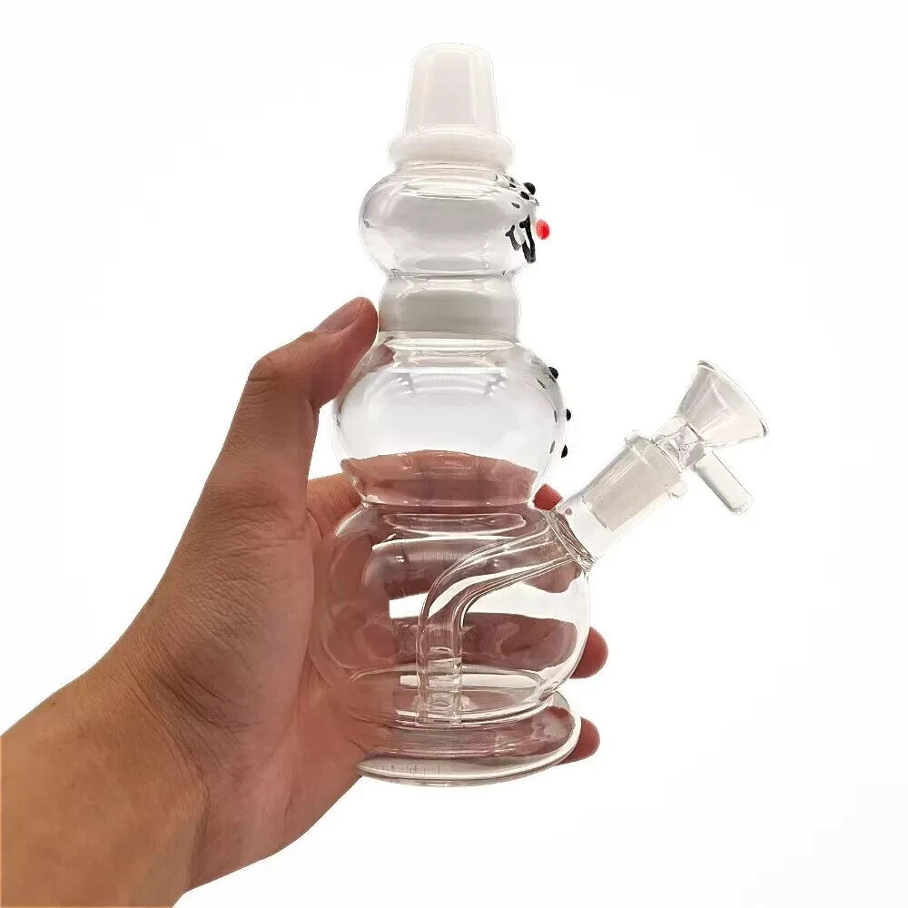 7'' Snow Man Hookah Glass Bong Water Smoking Pipe Bubbler with 14mm Male Bowl