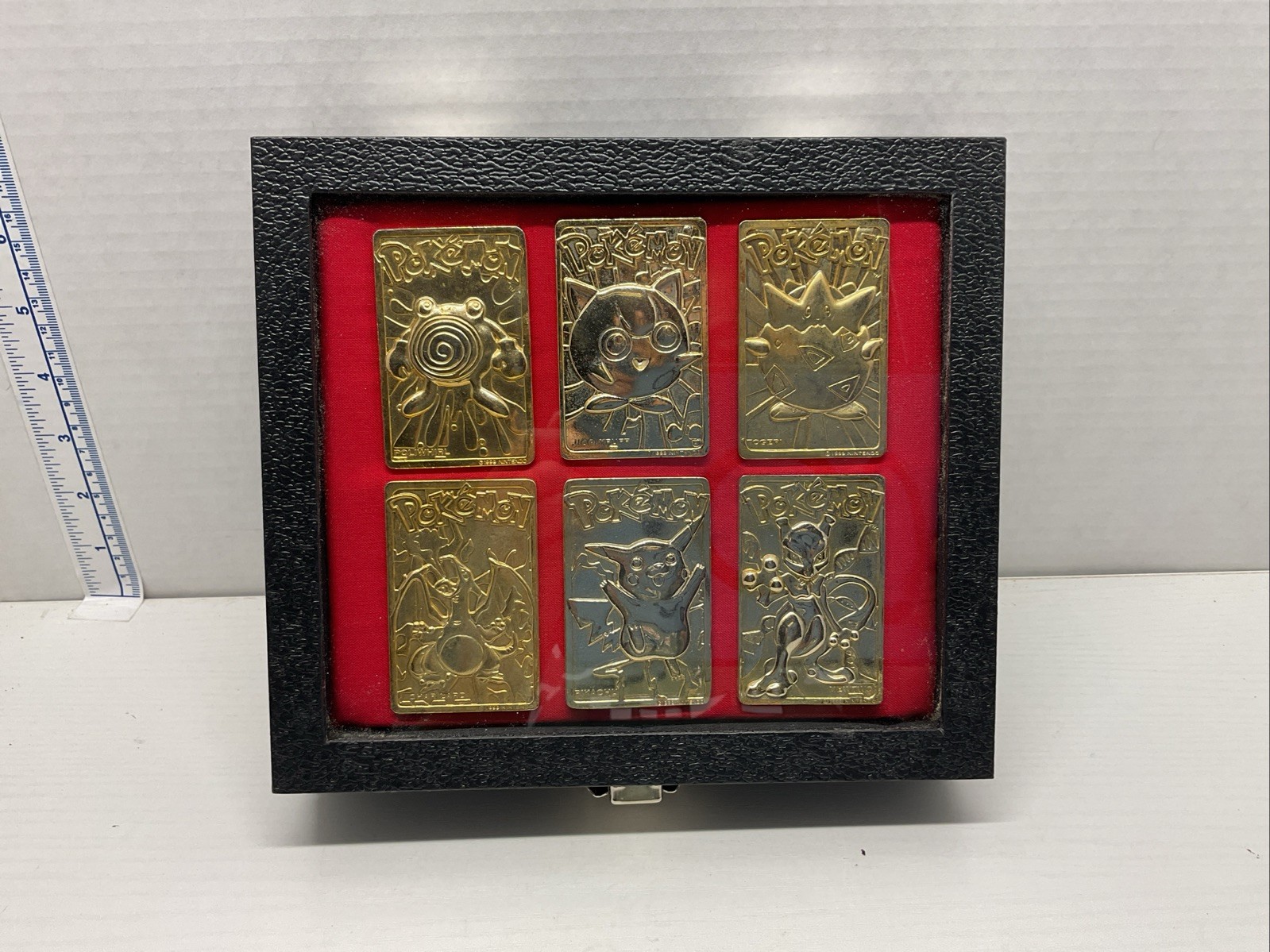 1999 Pokémon 23k Gold Plated BK Promo Complete Set Of 6 Cards With Custom Case