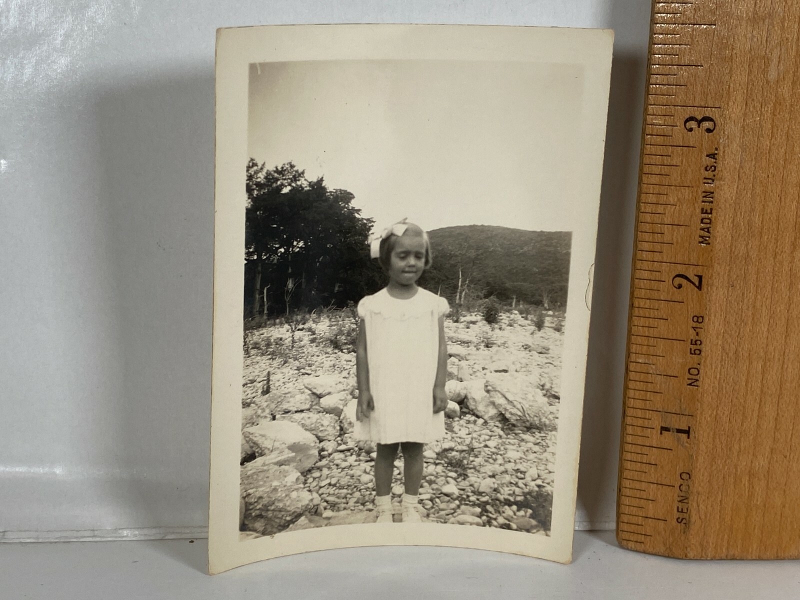 Vintage Girl River Bed Rocks Hill Country Black White Texas Vintage Girl River Bed Rocks Hill Country Black White Texas