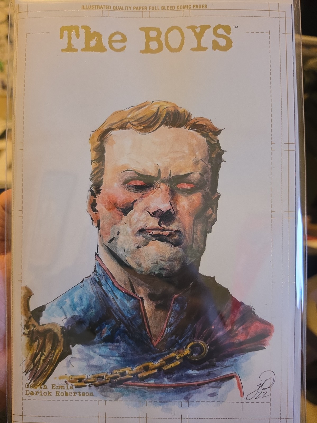 The Boys#1 Gold Foil Sketch Variant 1 Of 1 Sketch By Johnny Desjardin 