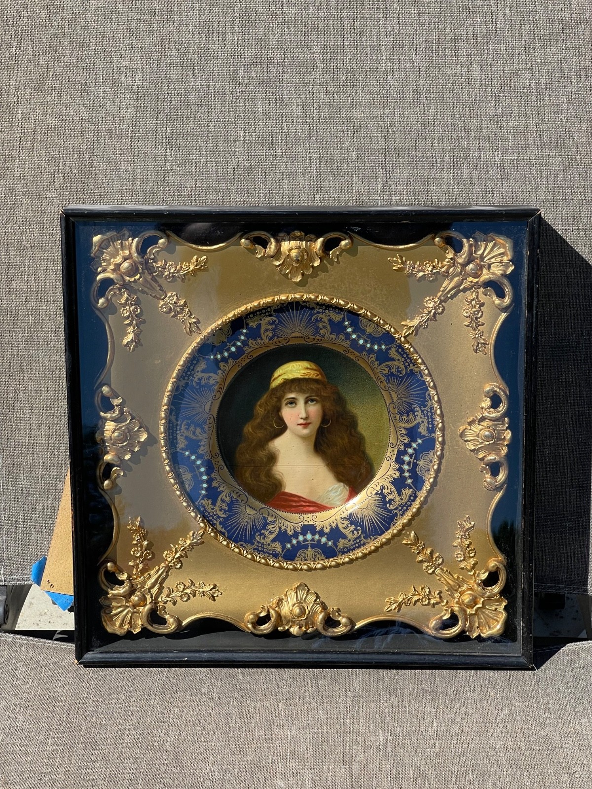 Vienna Art Plate 1905 Tin Lithograph Nice framed. COCA COLA WESTERN BOTTLING