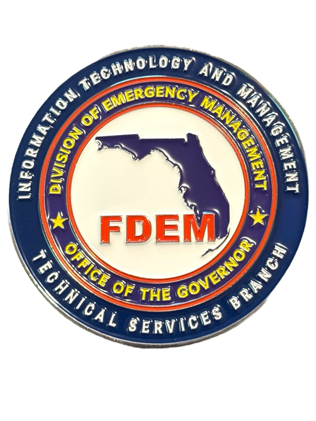 Florida Dept of Emergency Management IT Tech 2.75” Challenge Coin Governor FDEM