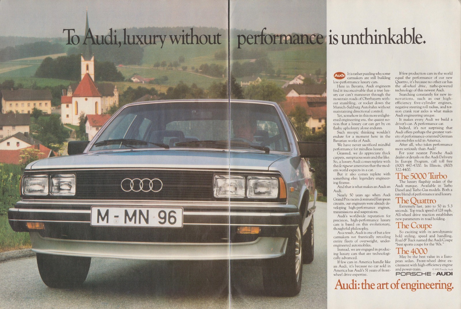 1982 Audi Quattro 5000 Turbo Quattro Coupe 4000 German Car Wall Art Garage Decor