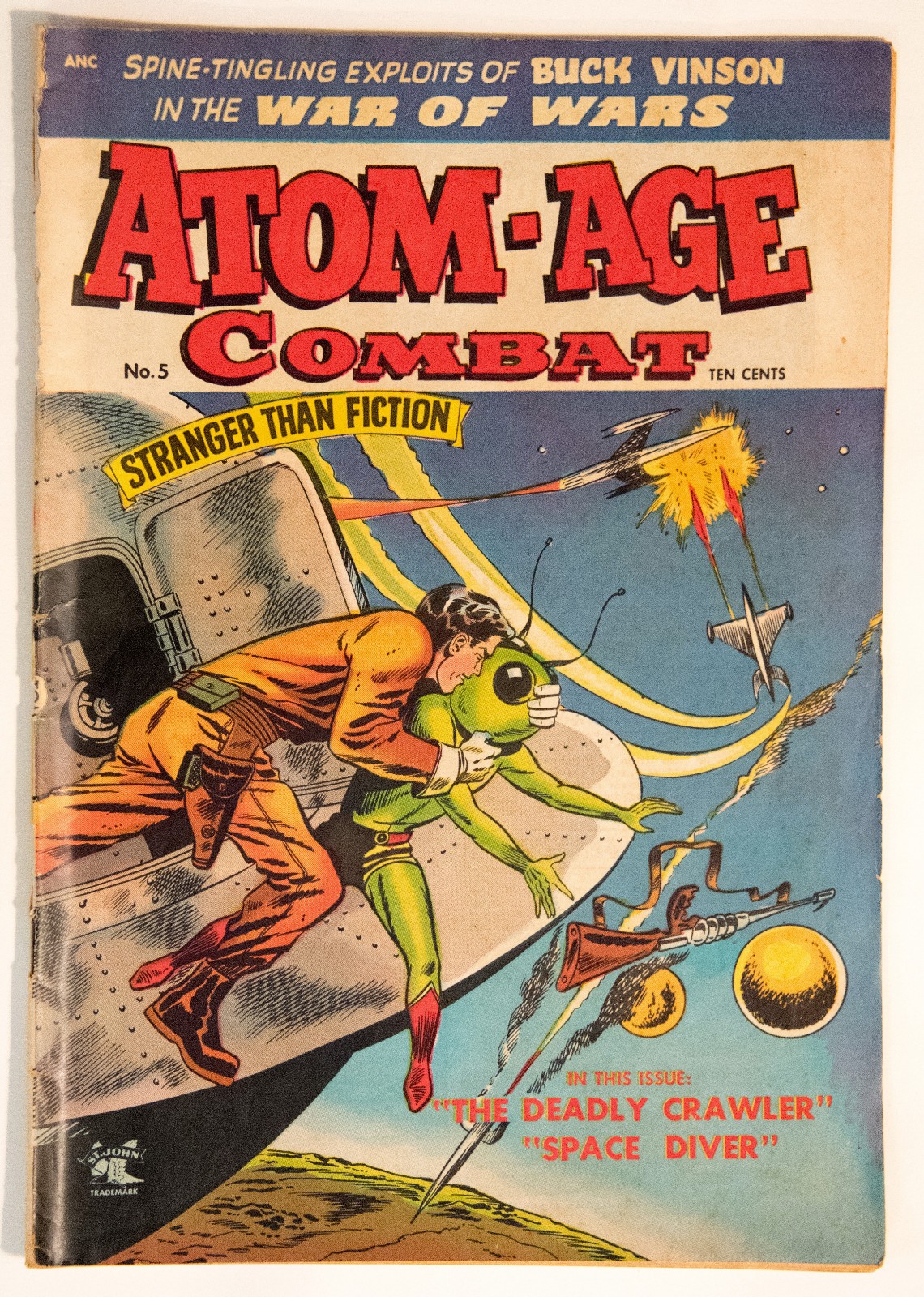 Atom-Age Combat #5 1953- Flying Saucer cover- St John Golden Age