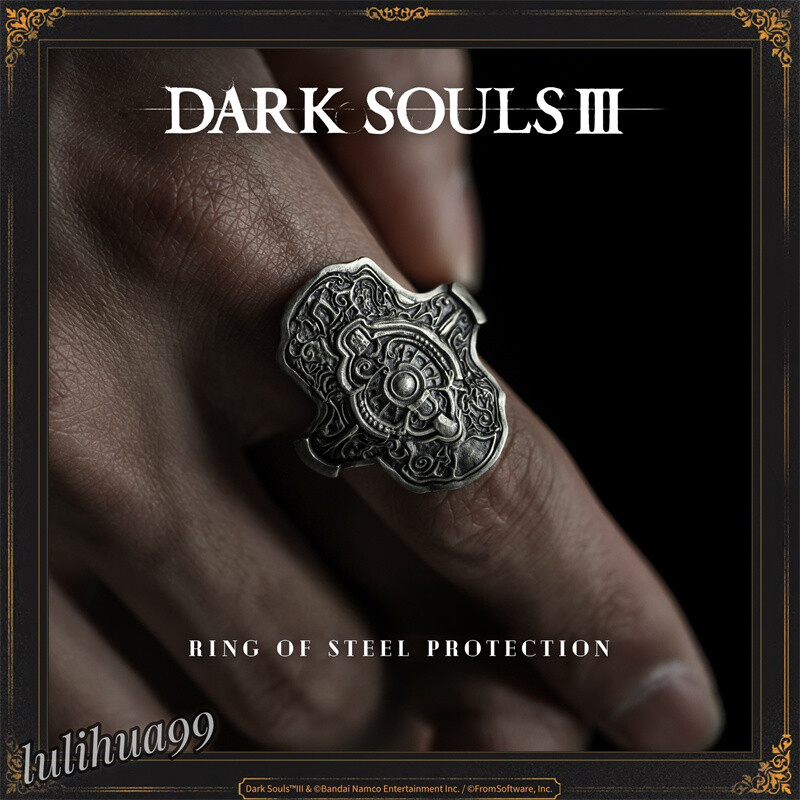 Ring of Steel Protection Dark Souls Ⅲ Ring Game Jewelry US Size 12