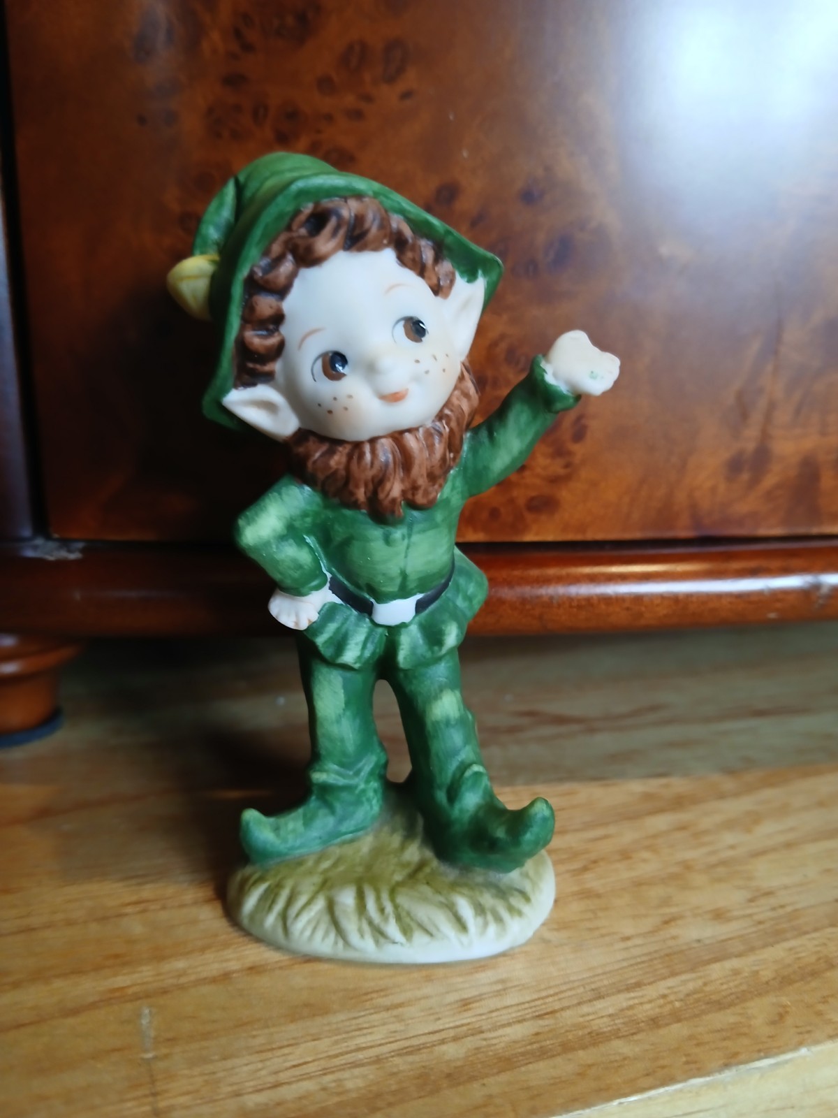 Lefton Trade Mark Exclusive Elf I Green Clothing 3.5 In Tall No Chips Or Cracks