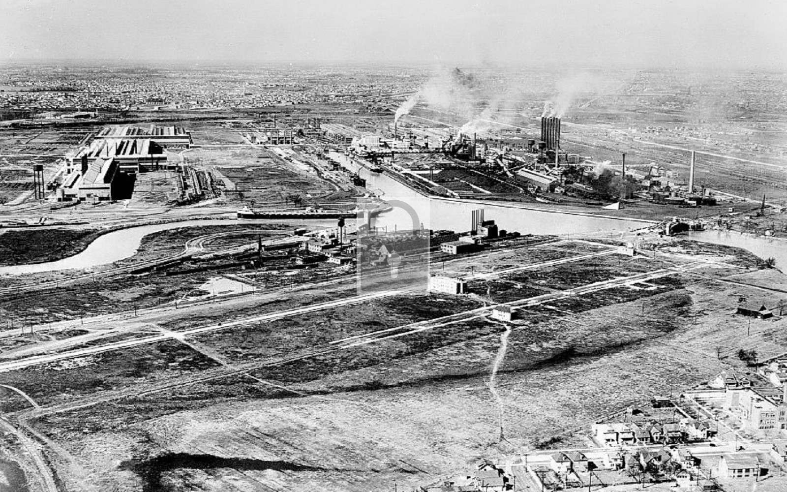 Aerial View Ford River Rouge Plant Dearborn Michigan MI - Reprint