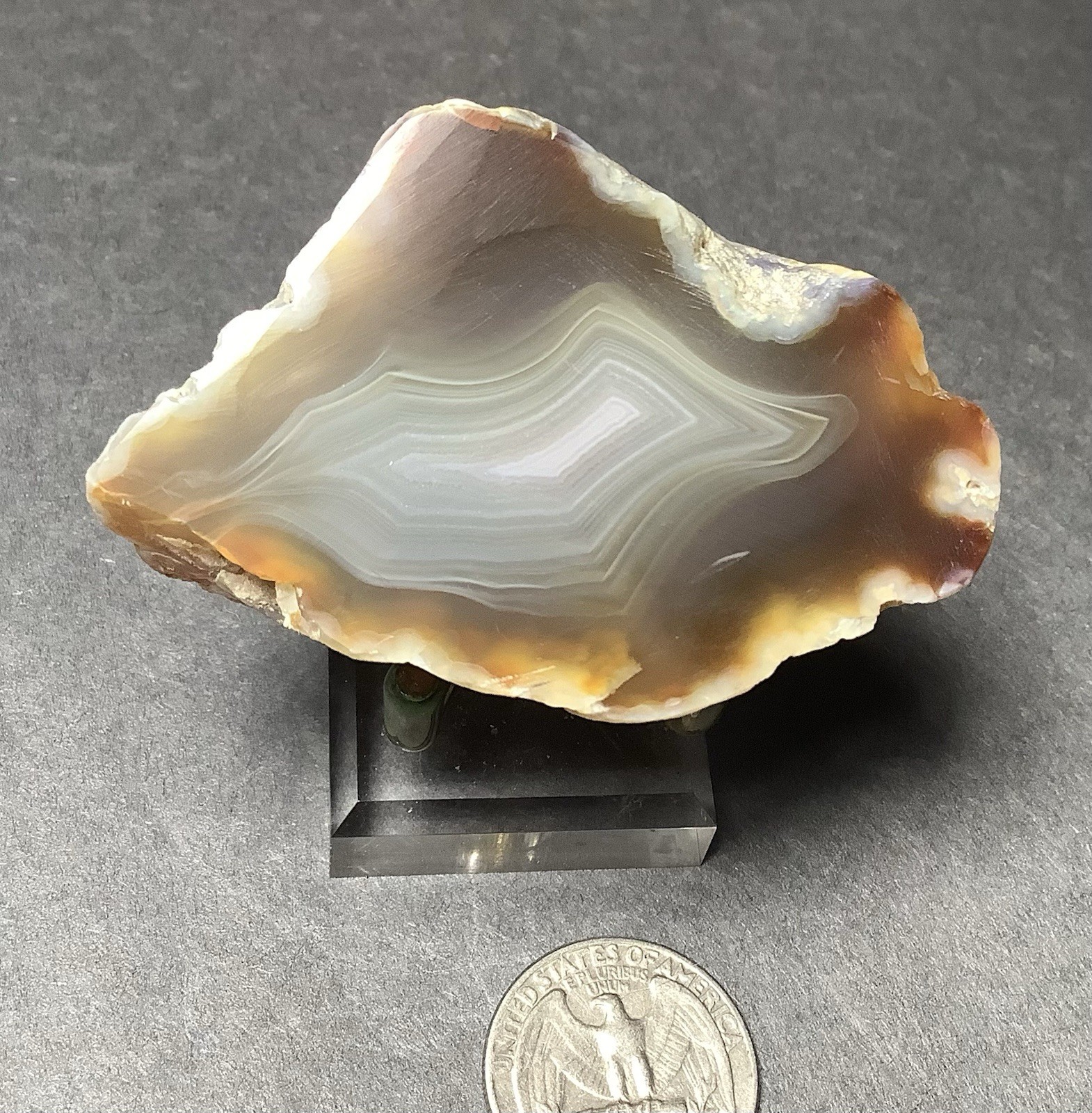 Sumatra Agate Specimen, Polish Face, 40x60x30mm, 3.7 Oz #415