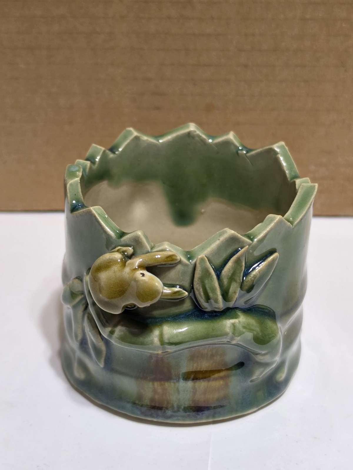  Vintage Majolica Frog Planter. New- Original Boxes- 