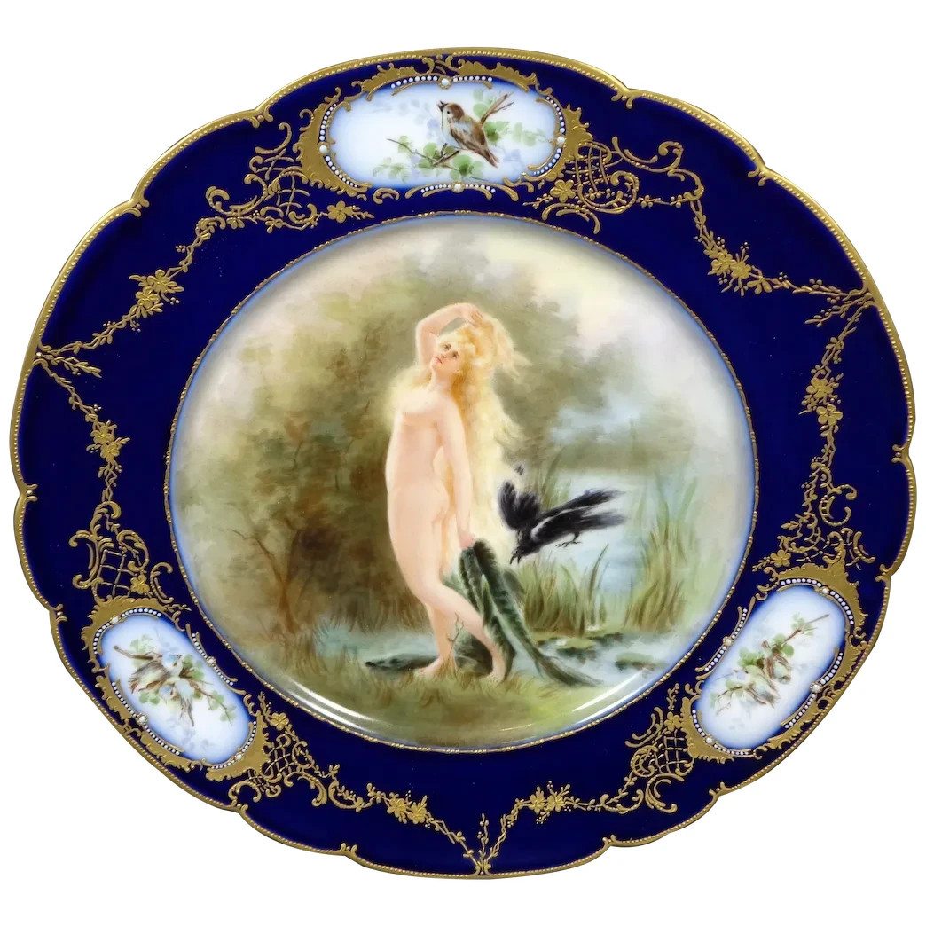 Antique Guerin Limoges Hand Painted Scenic Plate Artist Signed Dated 1903
