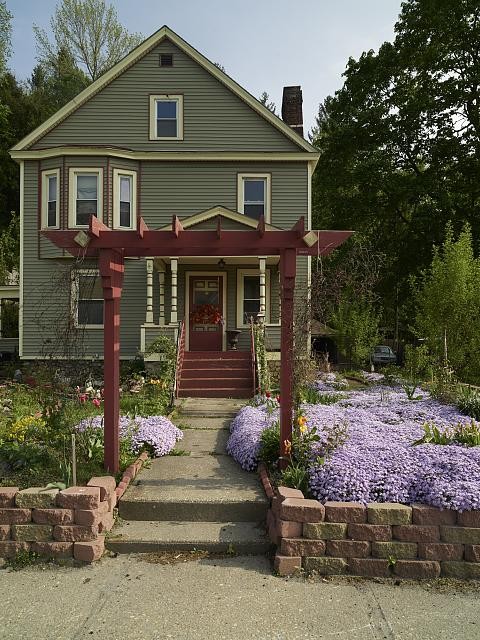 Photo:North Adams Massachusetts 1900s Victorian Home Garden House Porch