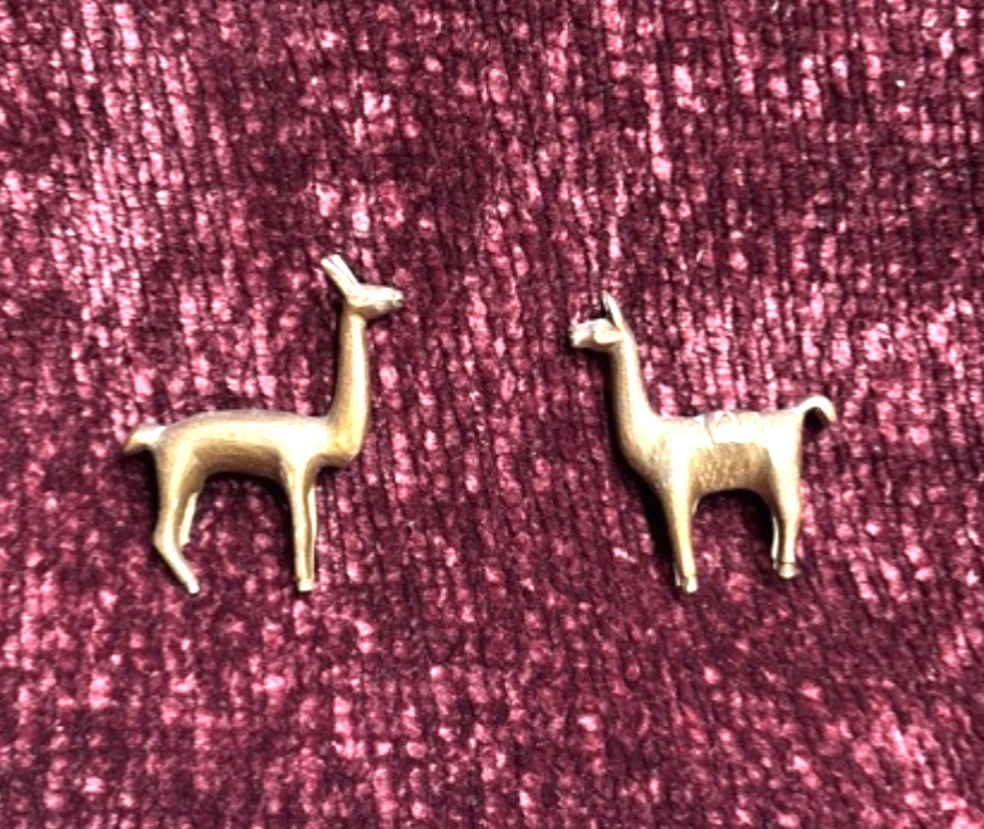 Small Brass-Toned Llama Figurines